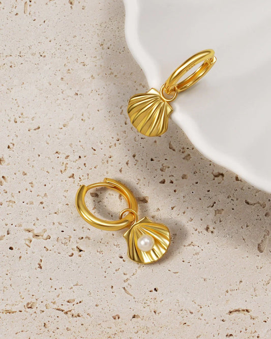 shell pearl earrings