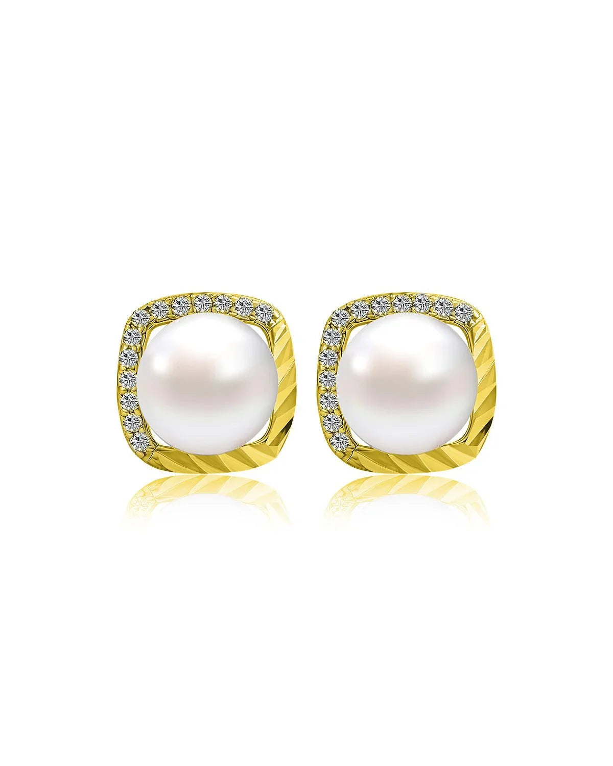 gold pearl stud earrings