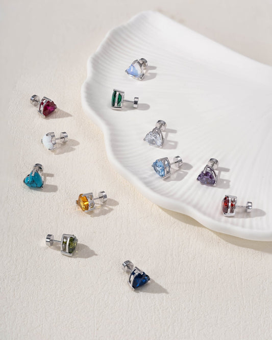 Flat back birthstone earrings