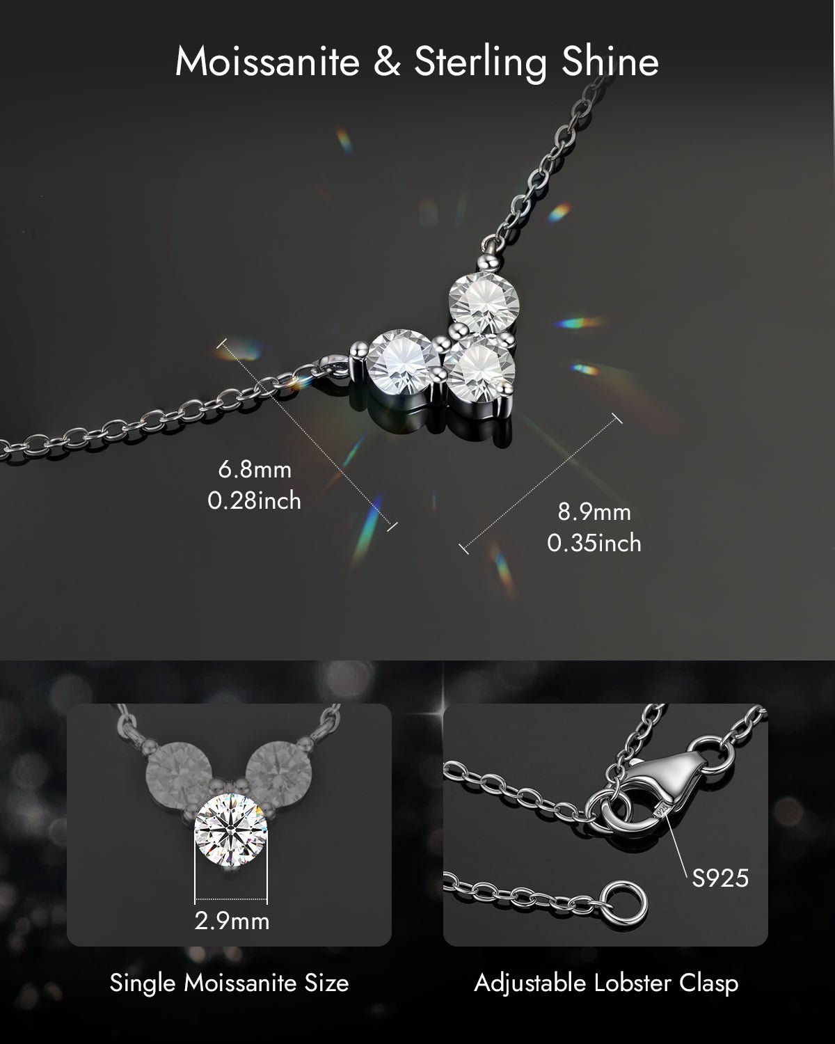 moissanite necklace for women