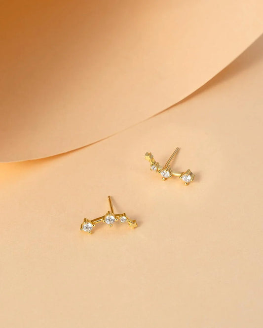 Zodiac Constellation Stud Earrings | 14K Gold Plated - Molenia Jewelry