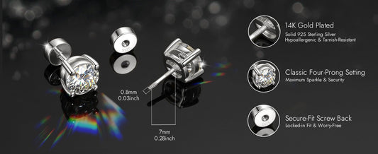 Discover Stylish Stud Earrings with Flat Back - Molenia Jewelry