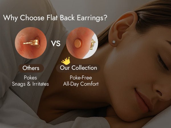Flat Back Earrings vs Traditional Studs: What’s the Difference? - Molenia Jewelry