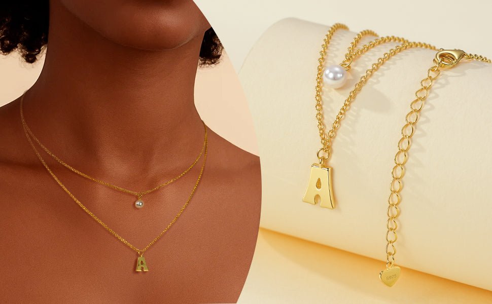 gold initial necklace