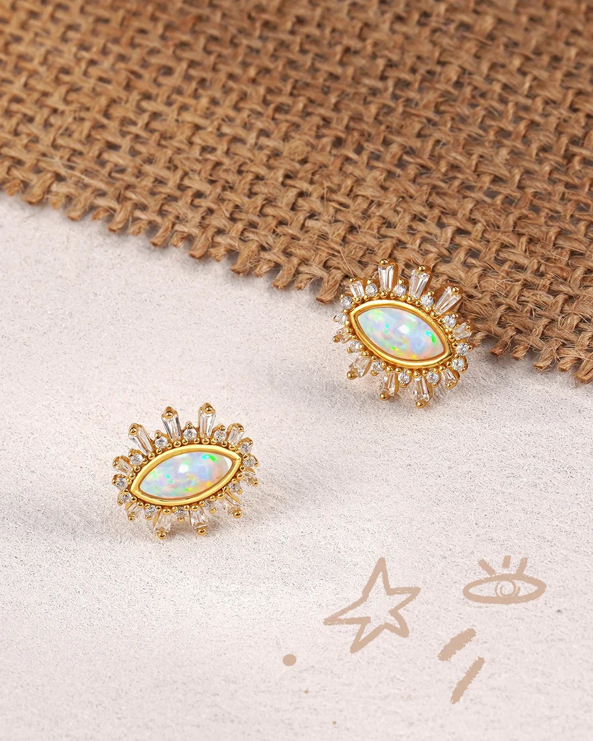 opal earrings stud