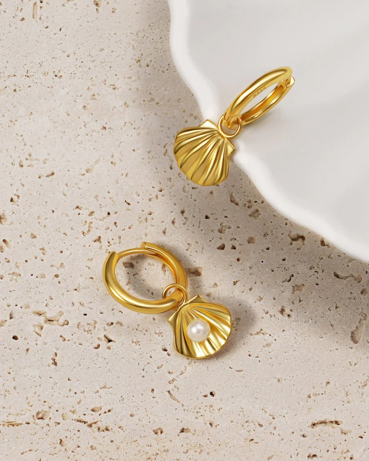 shell pearl earrings