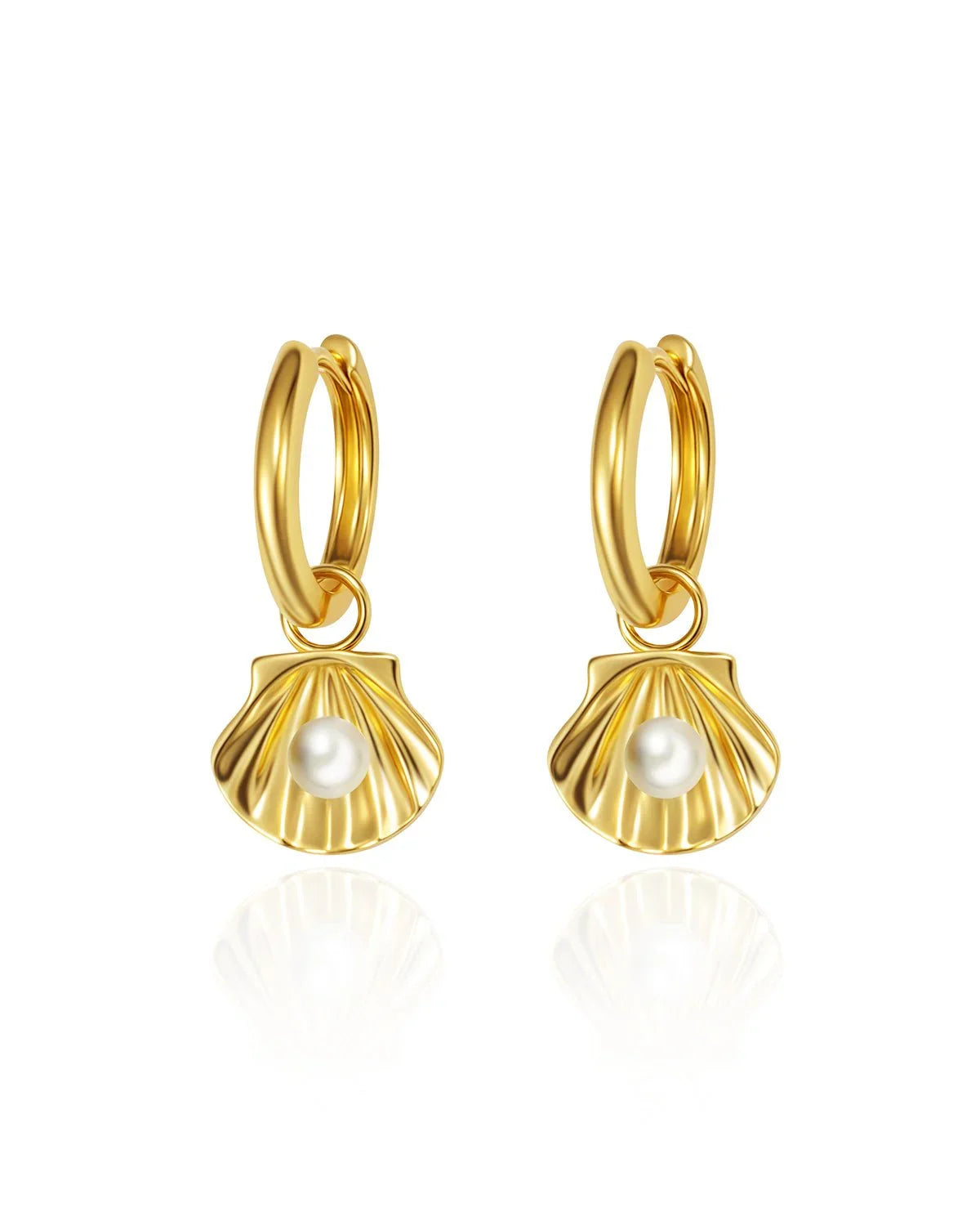 shell pearl earrings