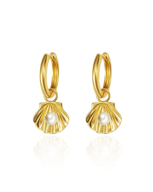 shell pearl earrings