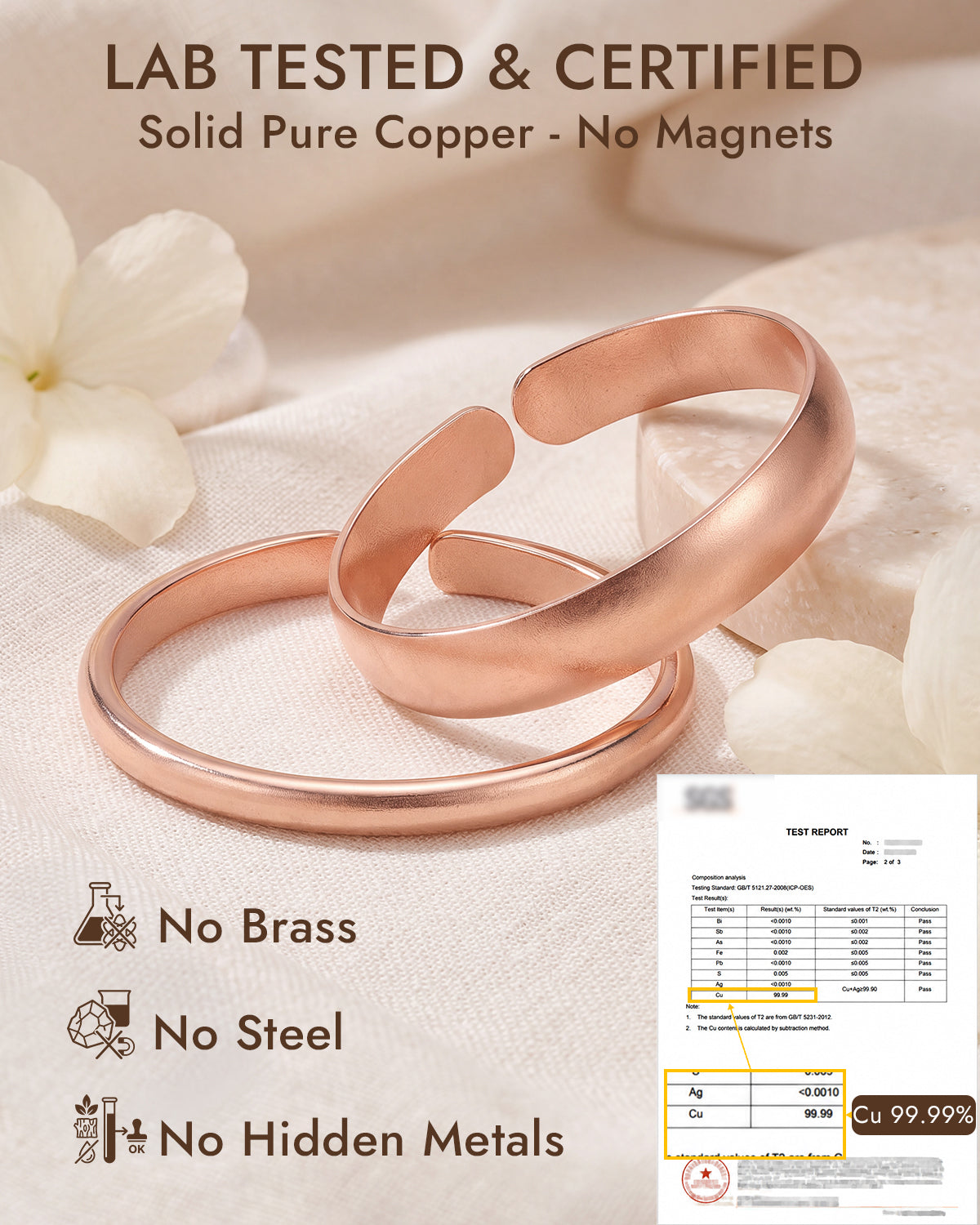solid pure copper bracelet
