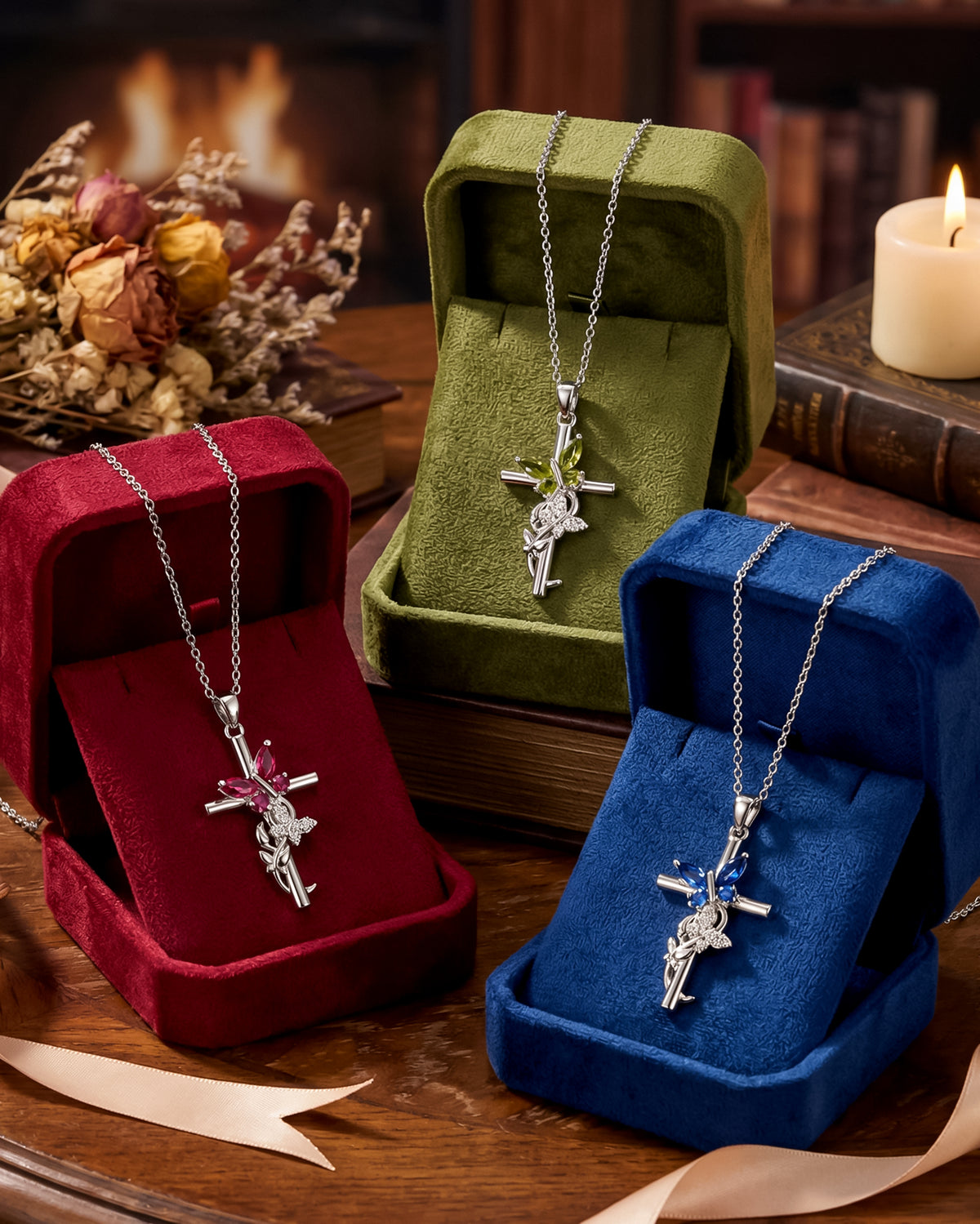 butterfly cross necklace