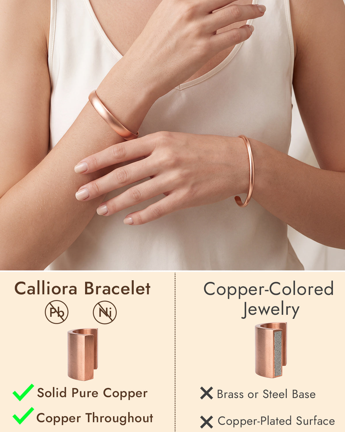 100% pure copper cuff bracelet