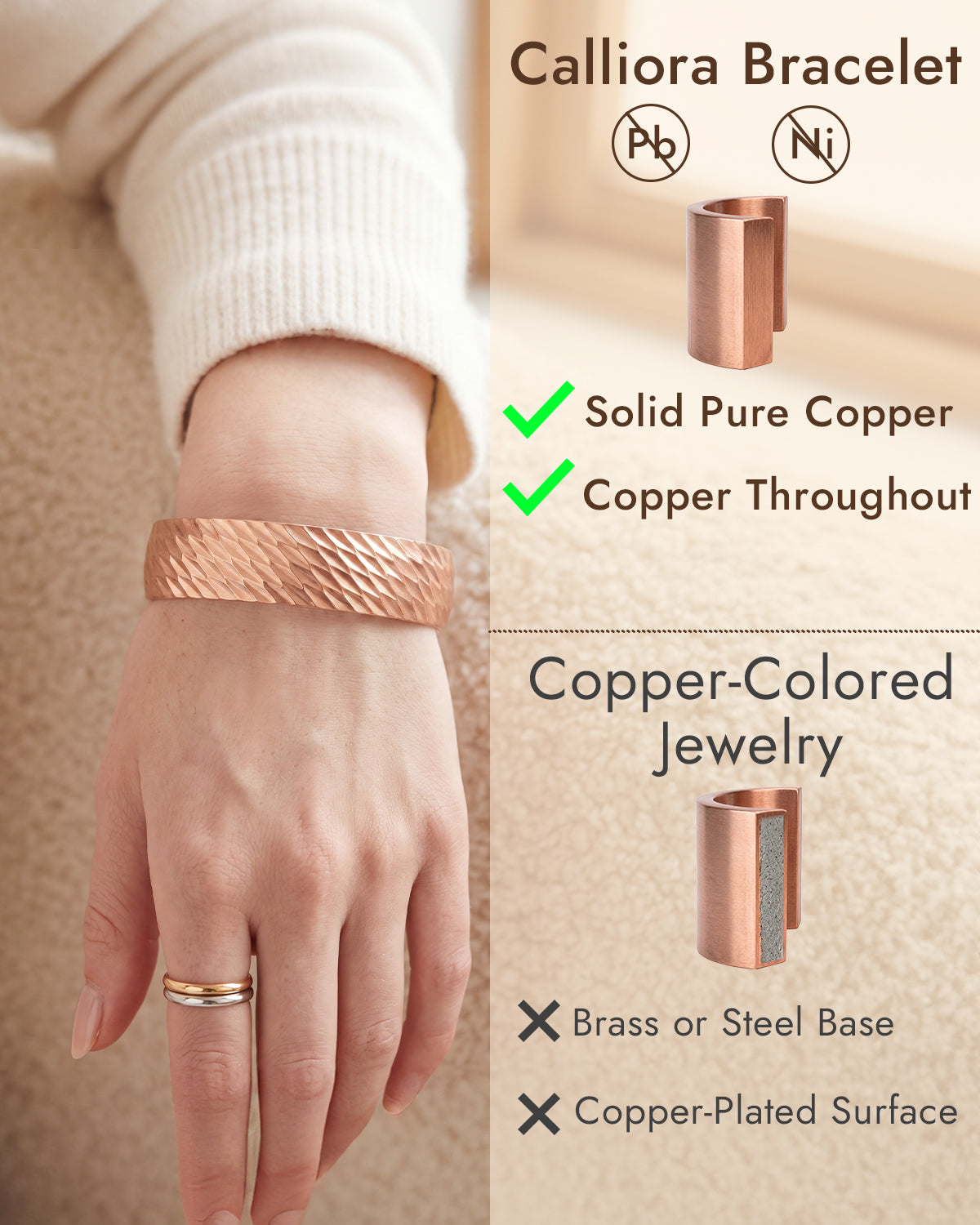 100% pure copper cuff bracelet