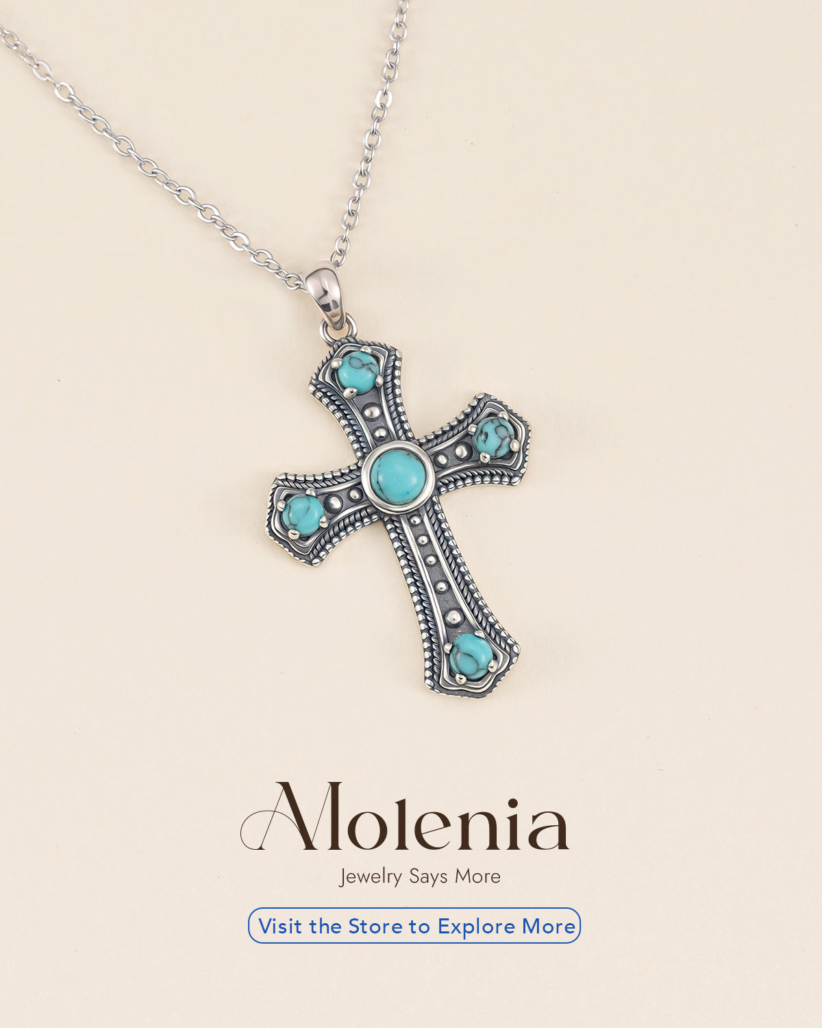 turquoise cross necklace for women