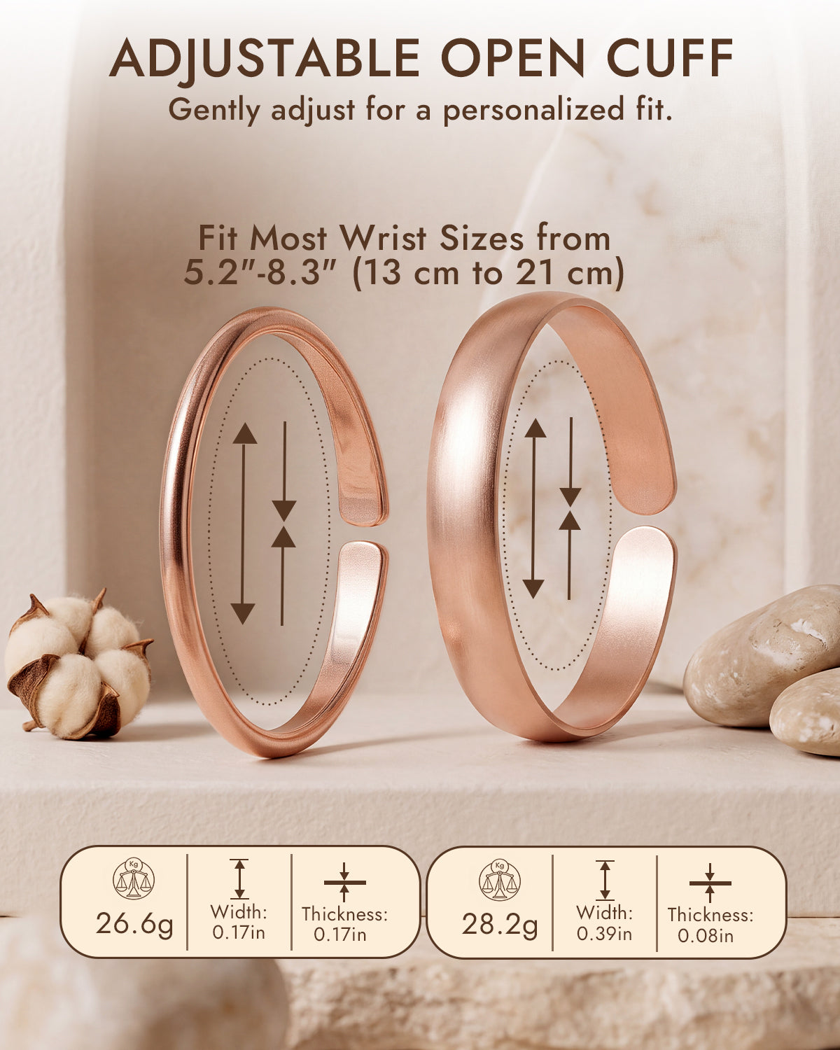 100% pure copper cuff bracelet
