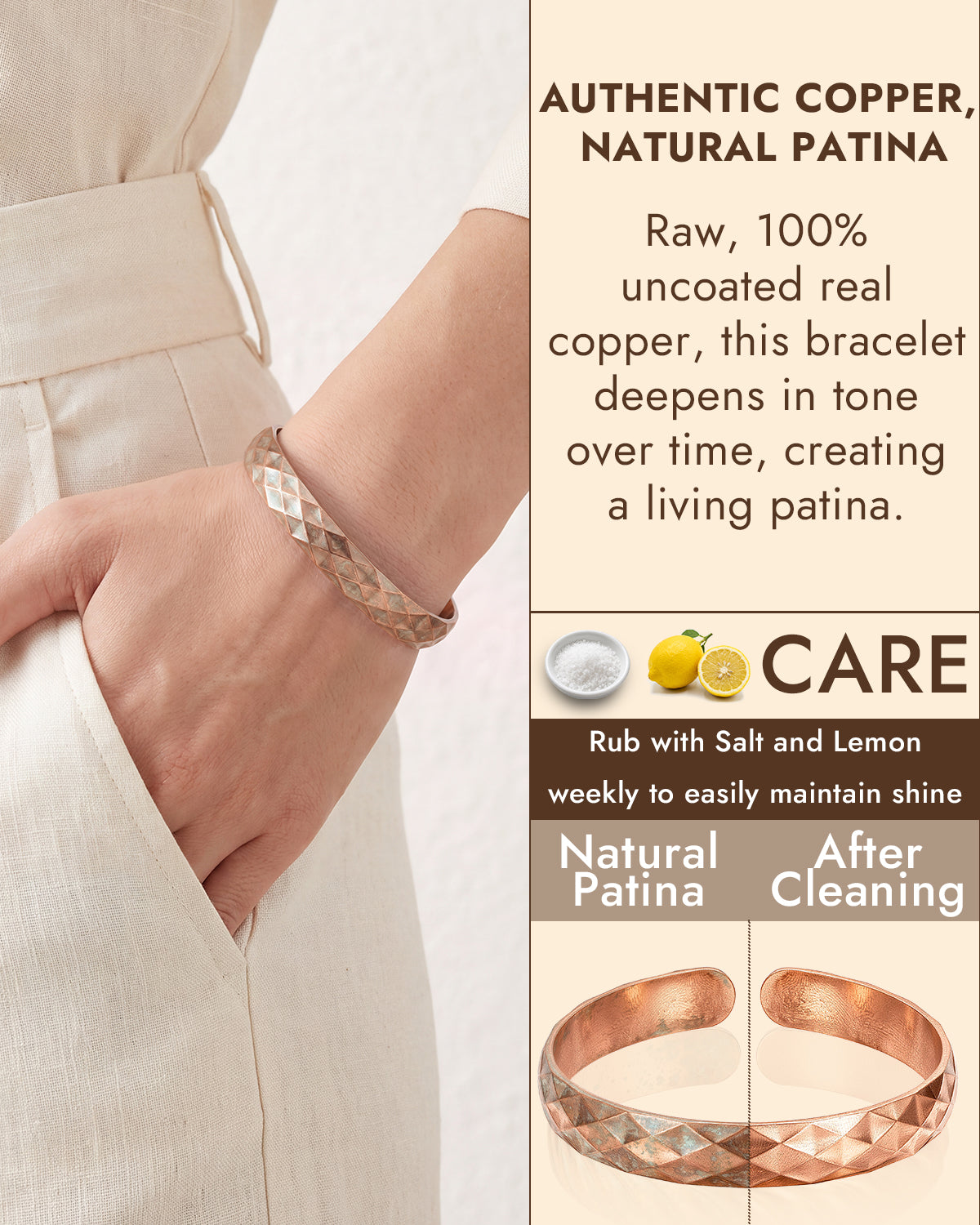 solid copper bracelet
