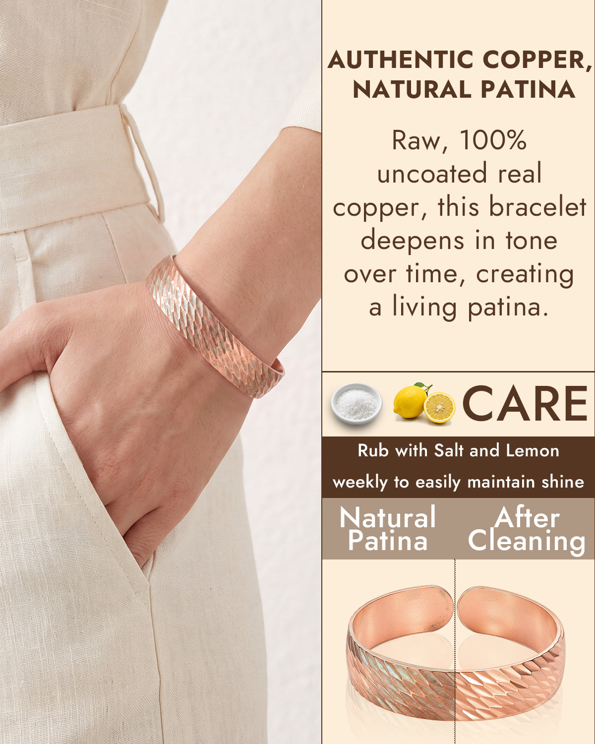 100% pure copper cuff bracelet
