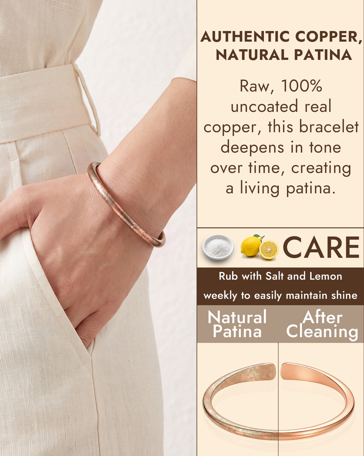 solid copper bracelet