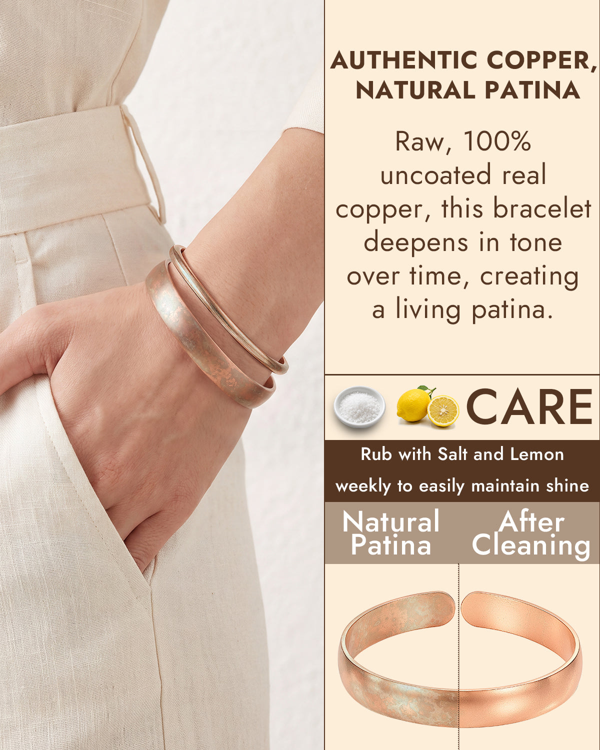 100% pure copper cuff bracelet