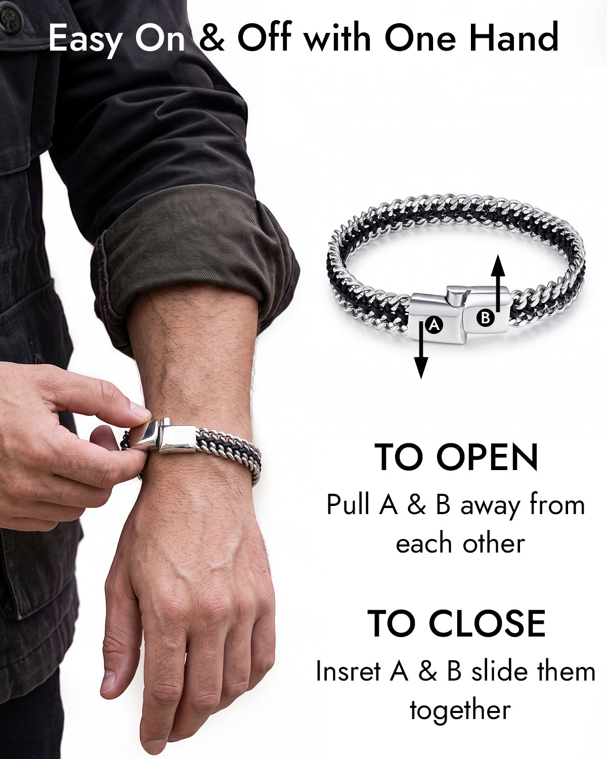 men's silver bracelet​