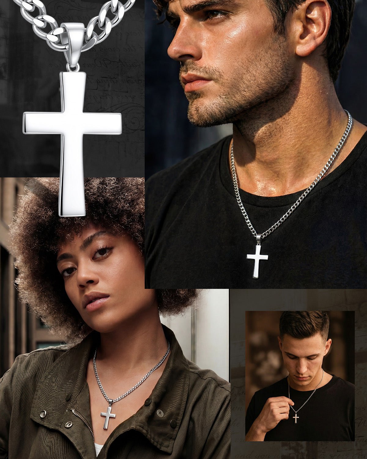 silver cross necklace