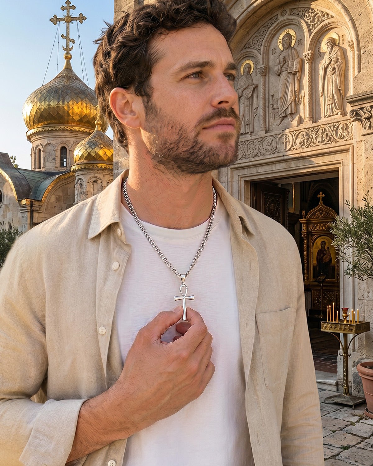 mens cross necklace