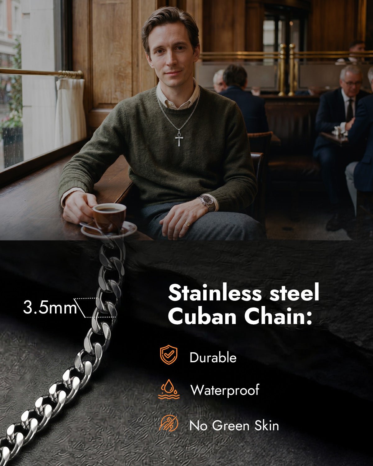 mens cross necklace