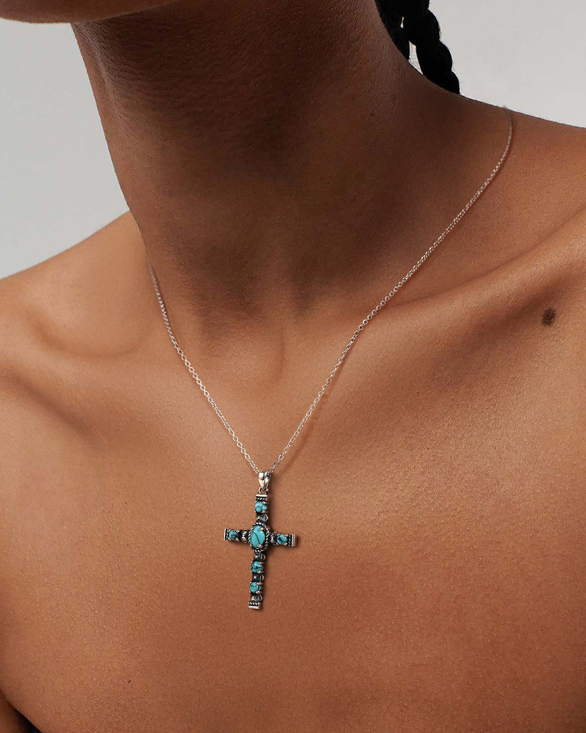 turquoise cross necklace for women