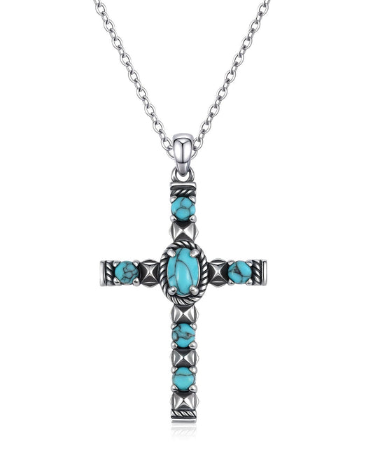 turquoise cross necklace