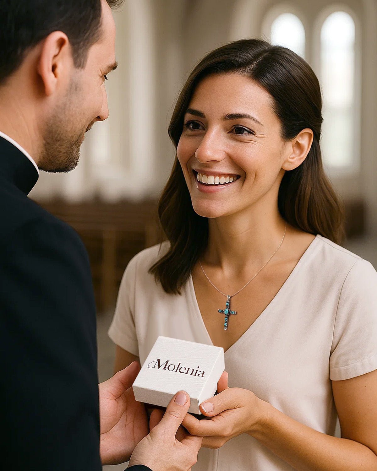 turquoise cross necklace for women