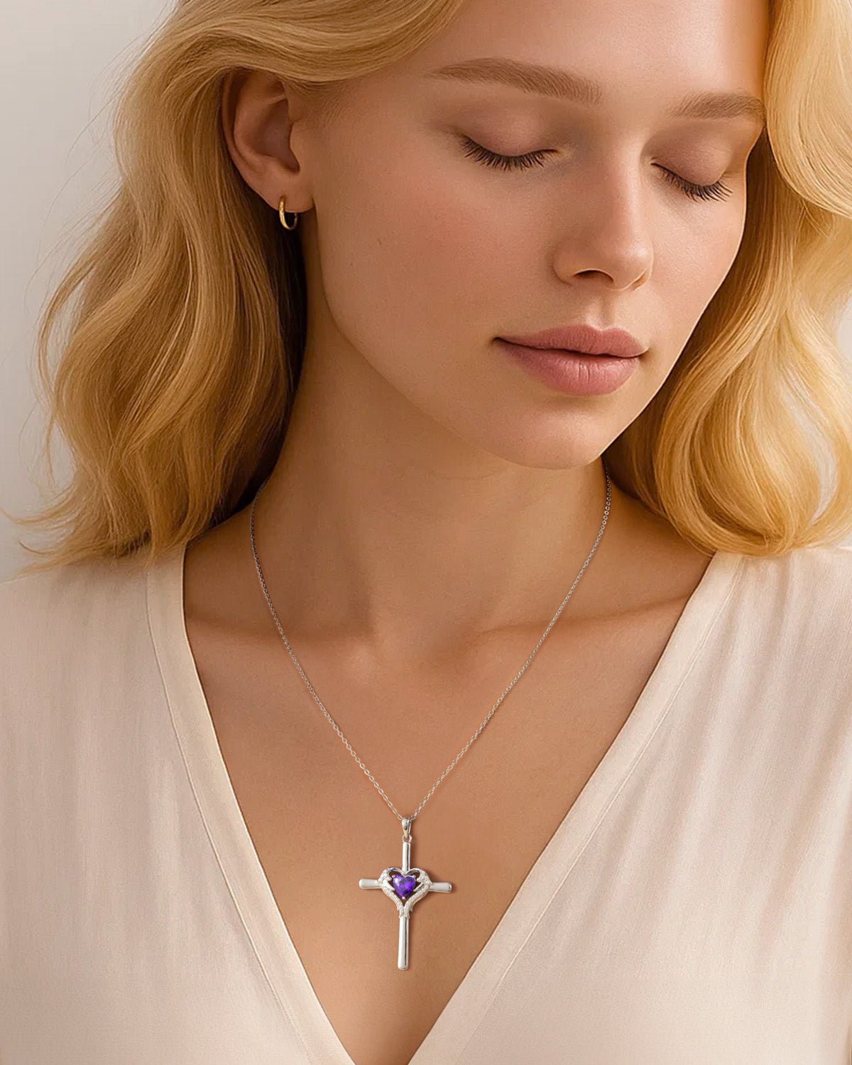 August Angle Wing Cross Necklace - Molenia Jewelry