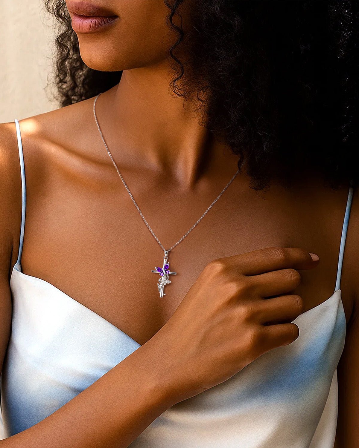 silver cross necklace​