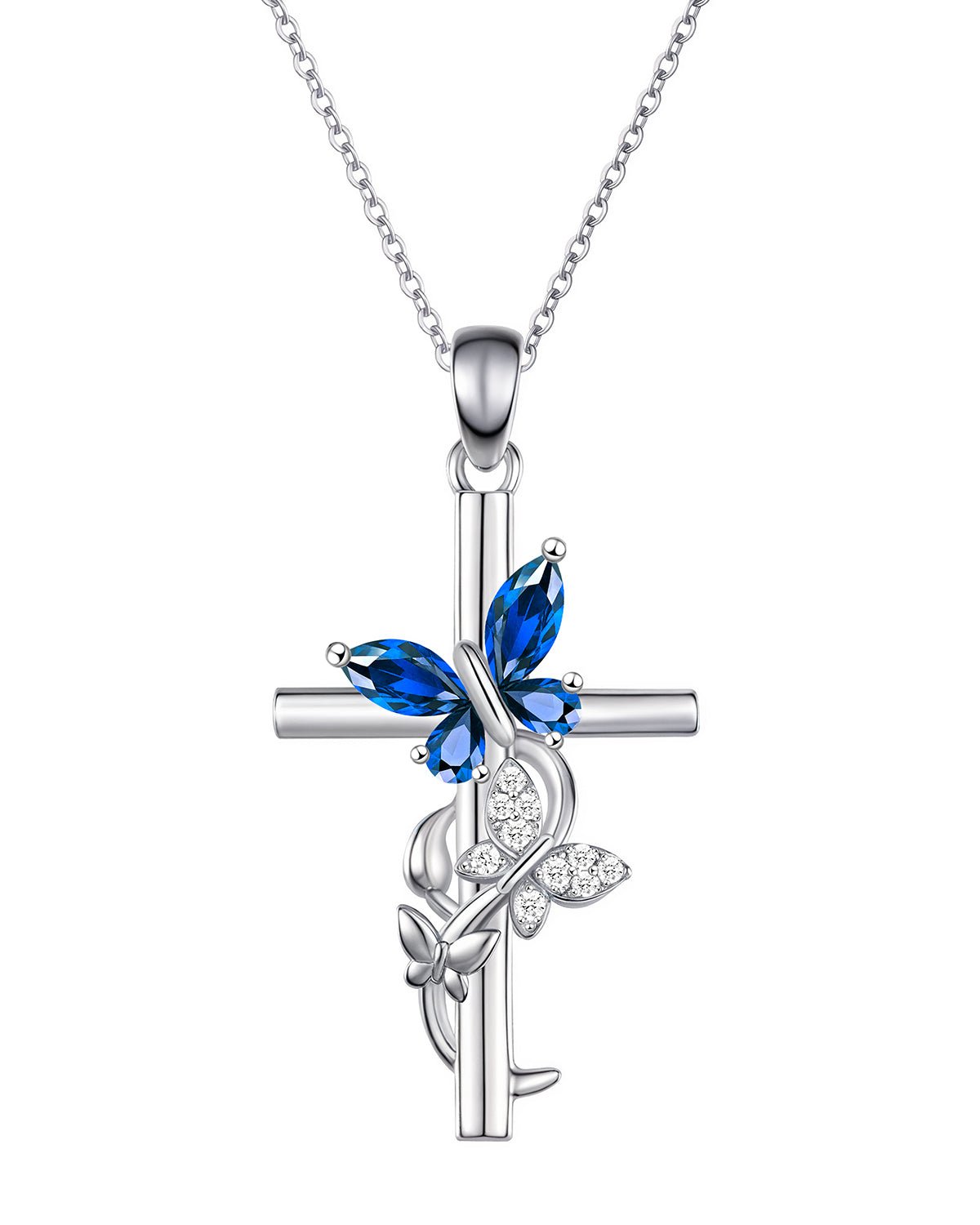 blue butterfly necklace