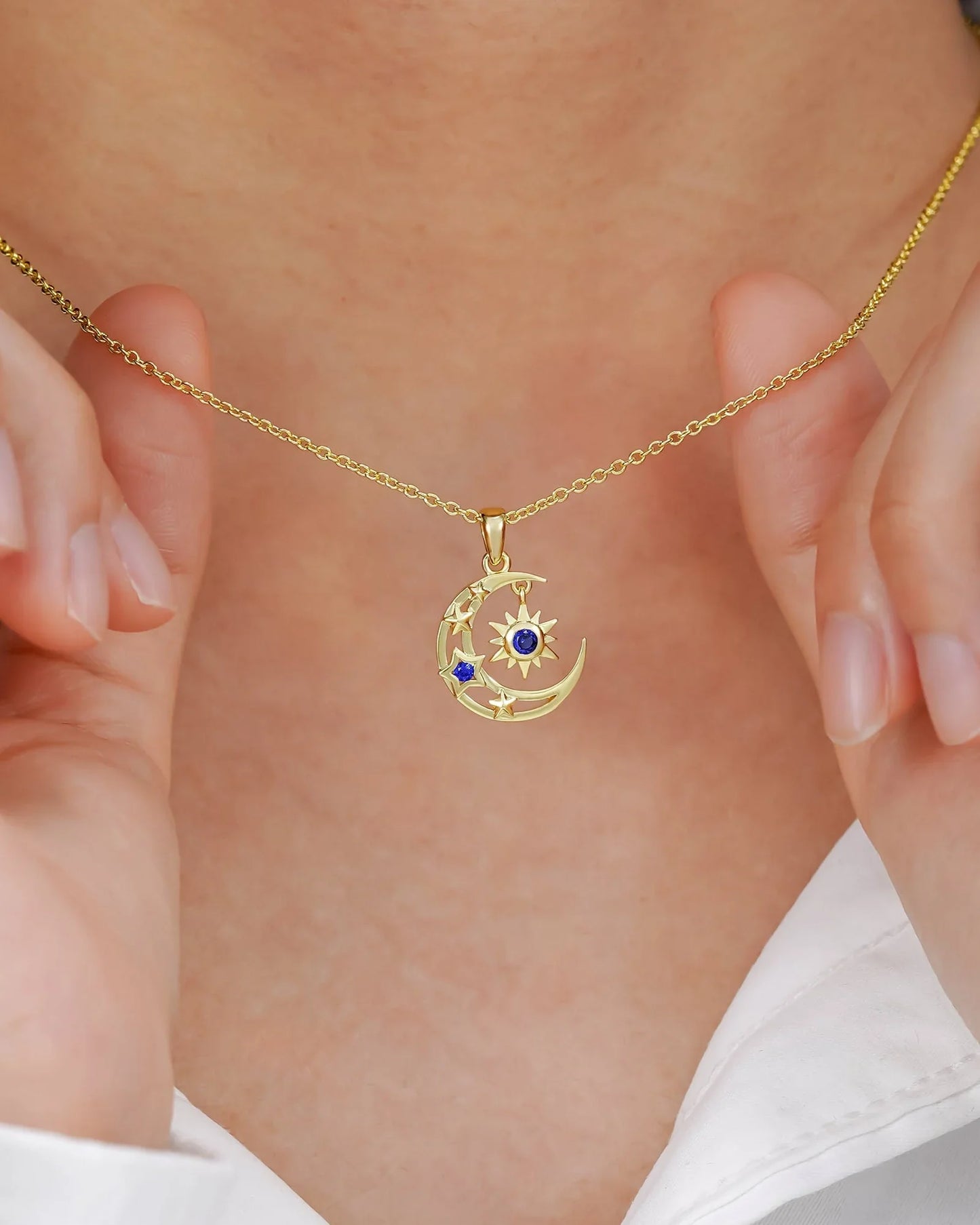 gold moon necklace