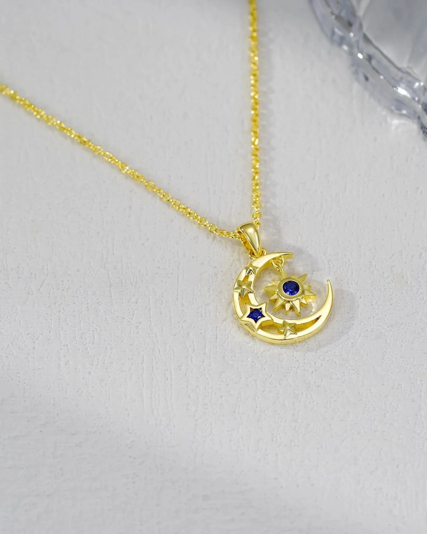 gold moon necklace