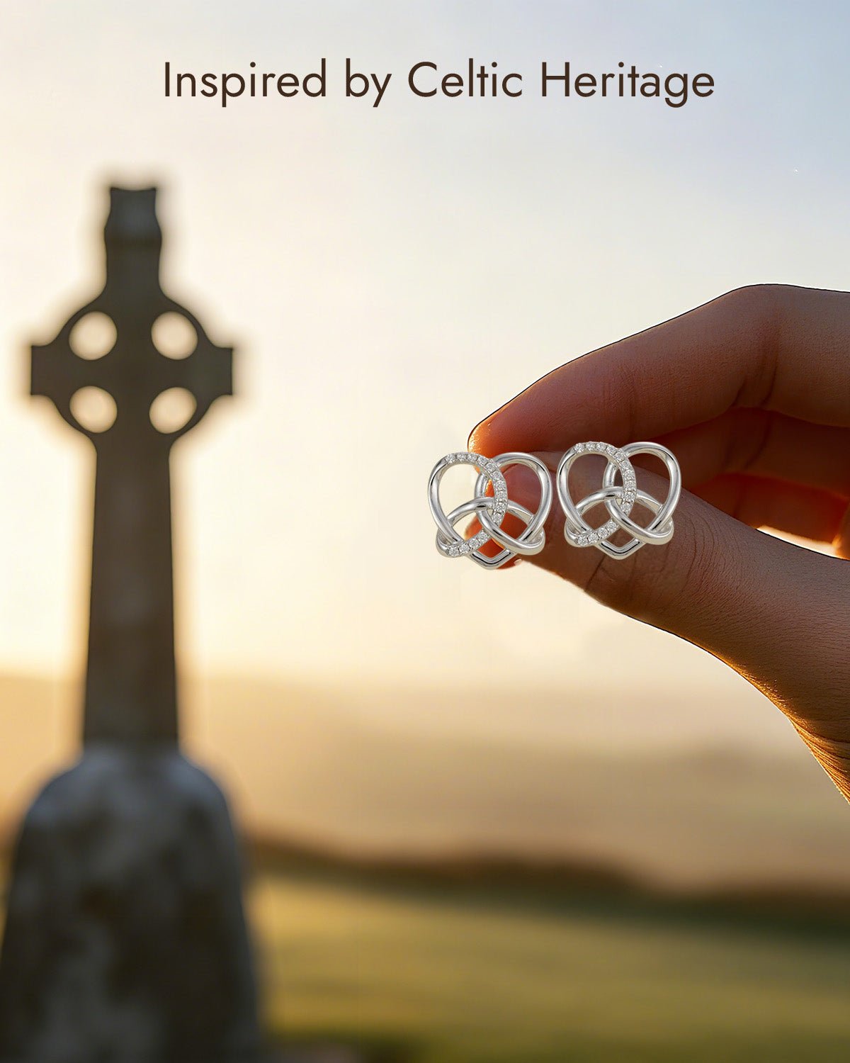 hypoallergenic 925 silver Celtic stud earrings jewelry