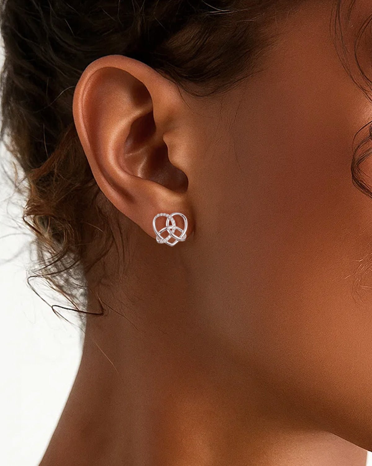 Celtic knot heart earrings sterling silver anniversary gift
