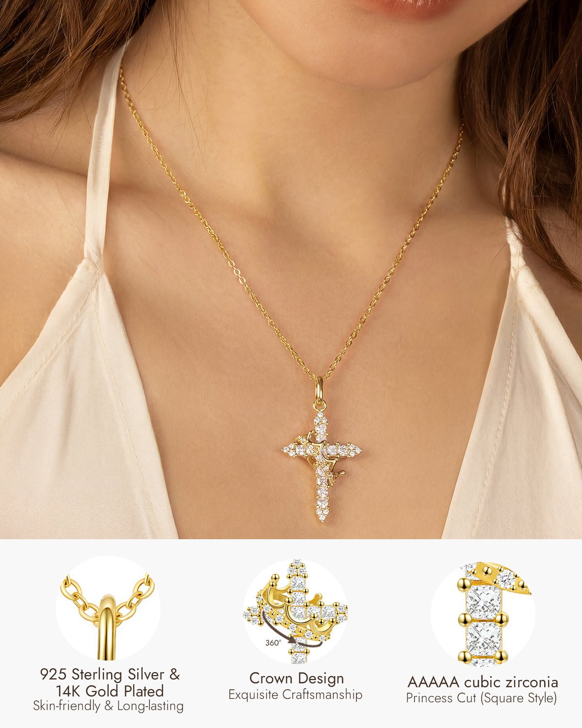 silver cross necklace
