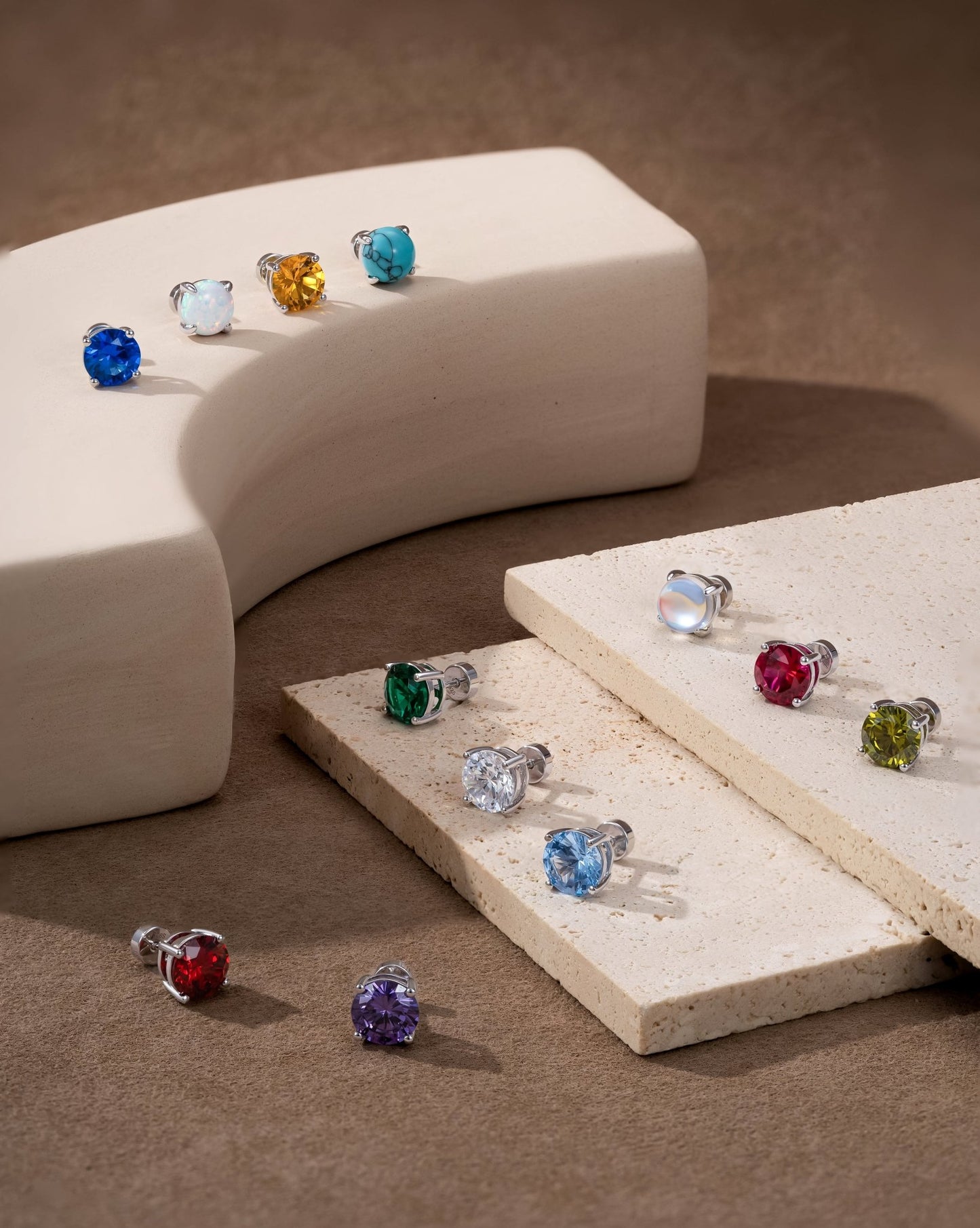 birthstone stud earrings