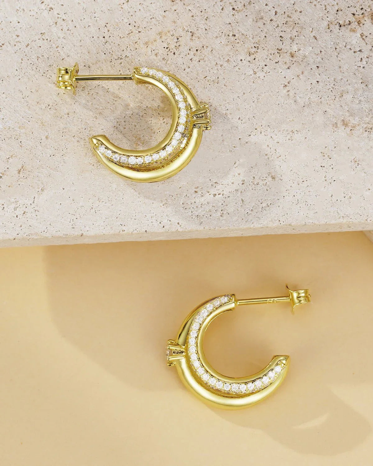 gold huggie earrings