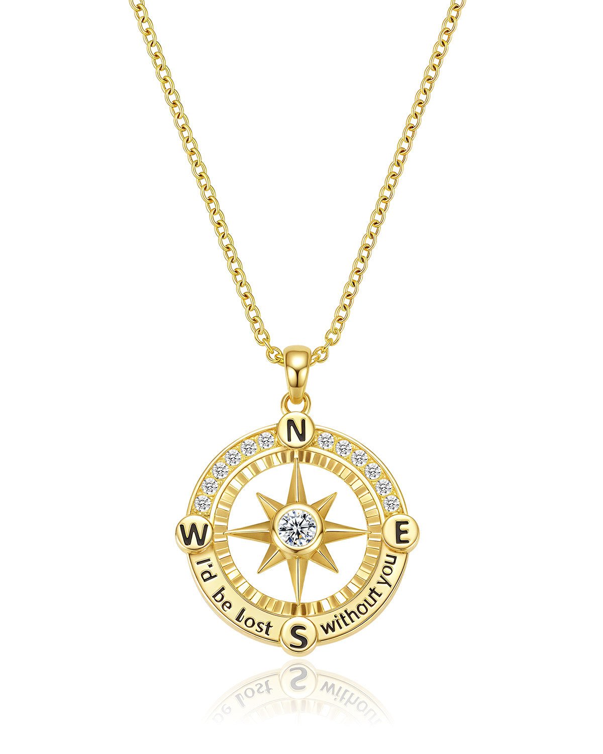 gold compass necklace