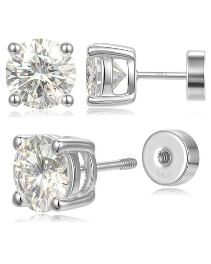 moissanite flat back earrings