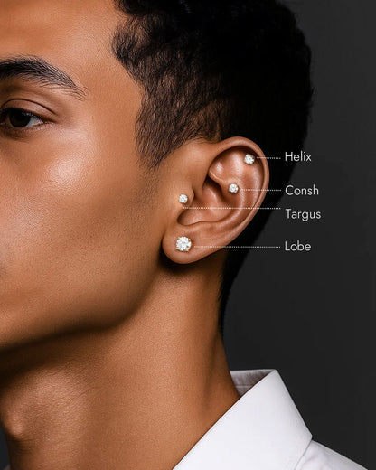 men moissanite earrings