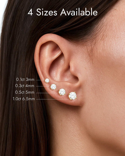 moissanite flat back earrings