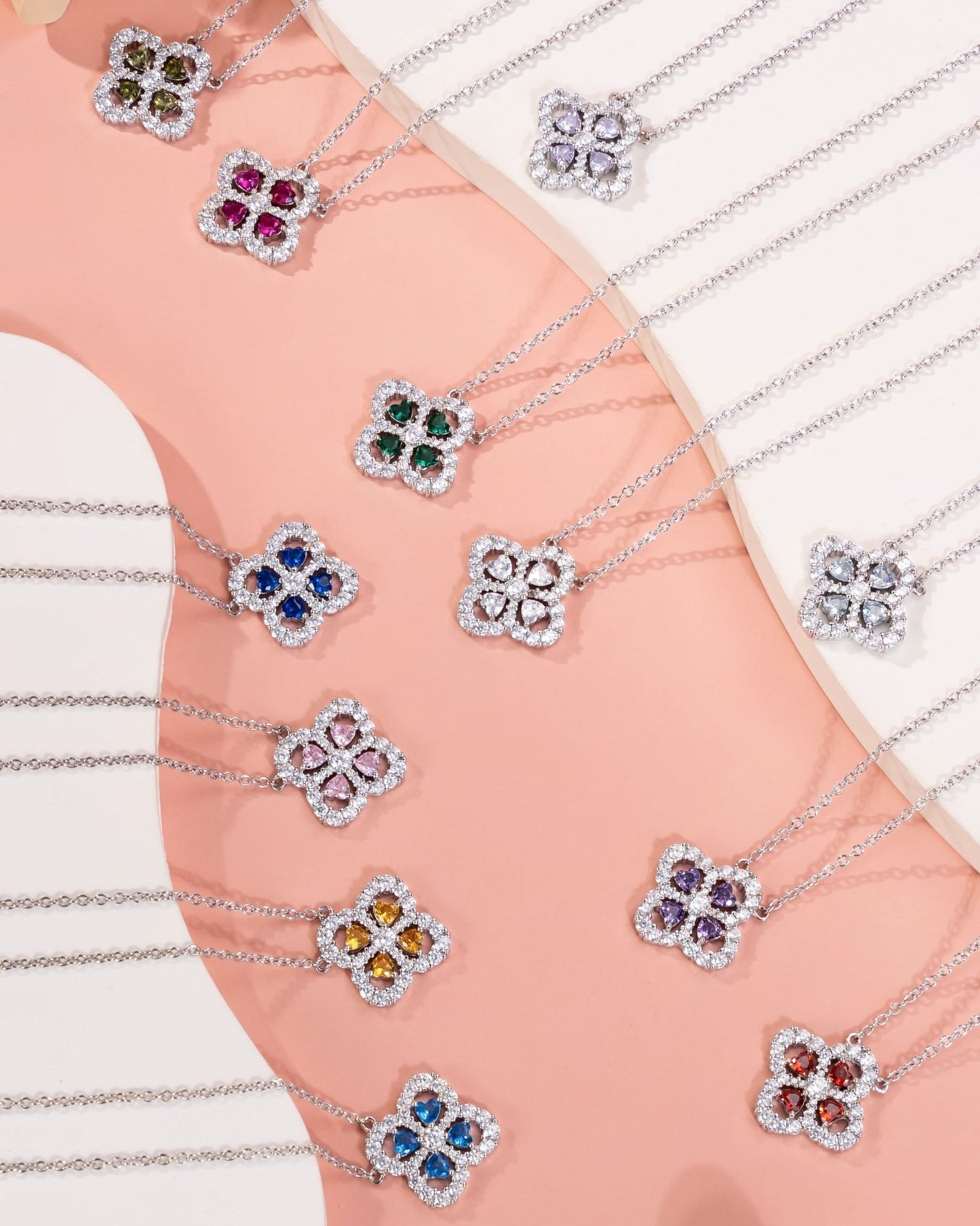 birthstone clover necklace