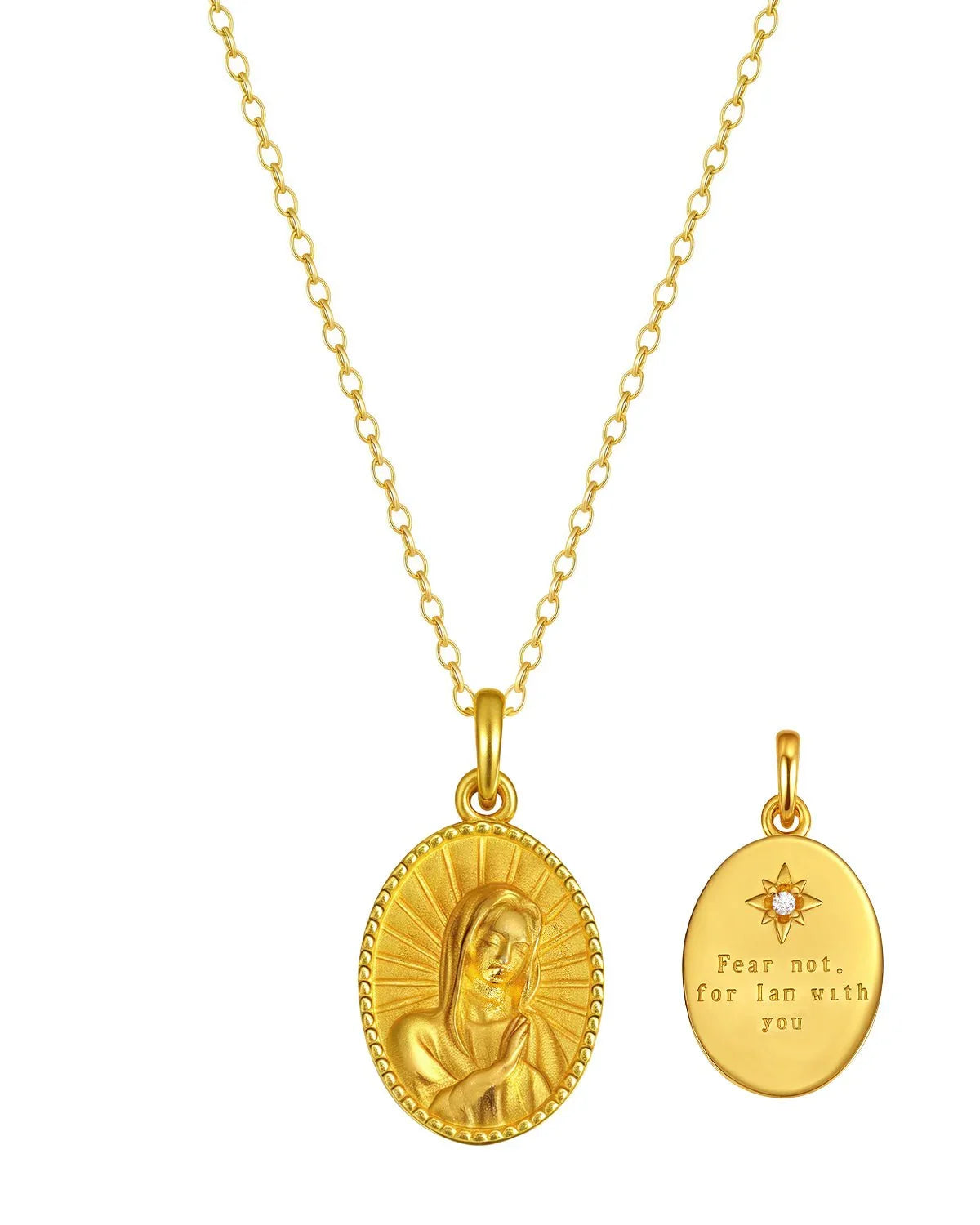 Gold Virgin Mary Necklace - Molenia Jewelry
