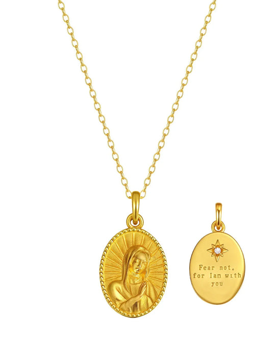 Gold Virgin Mary Necklace - Molenia Jewelry
