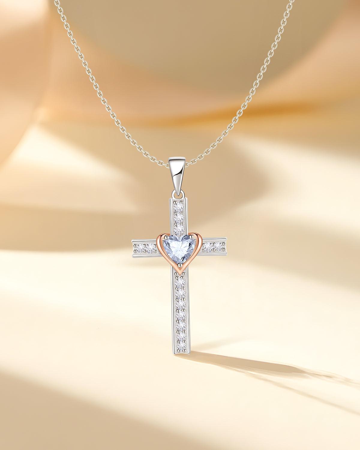 birthstone cross necklace
