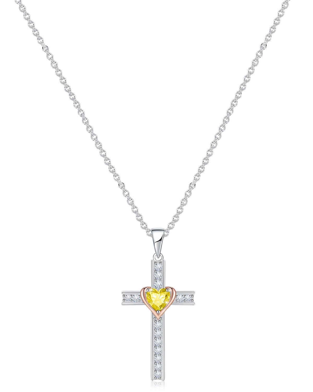 birthstone cross necklace