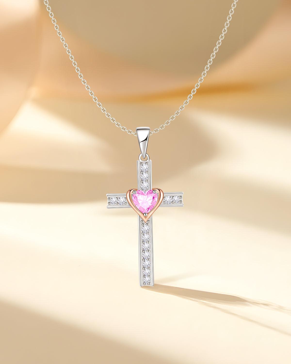 birthstone cross necklace