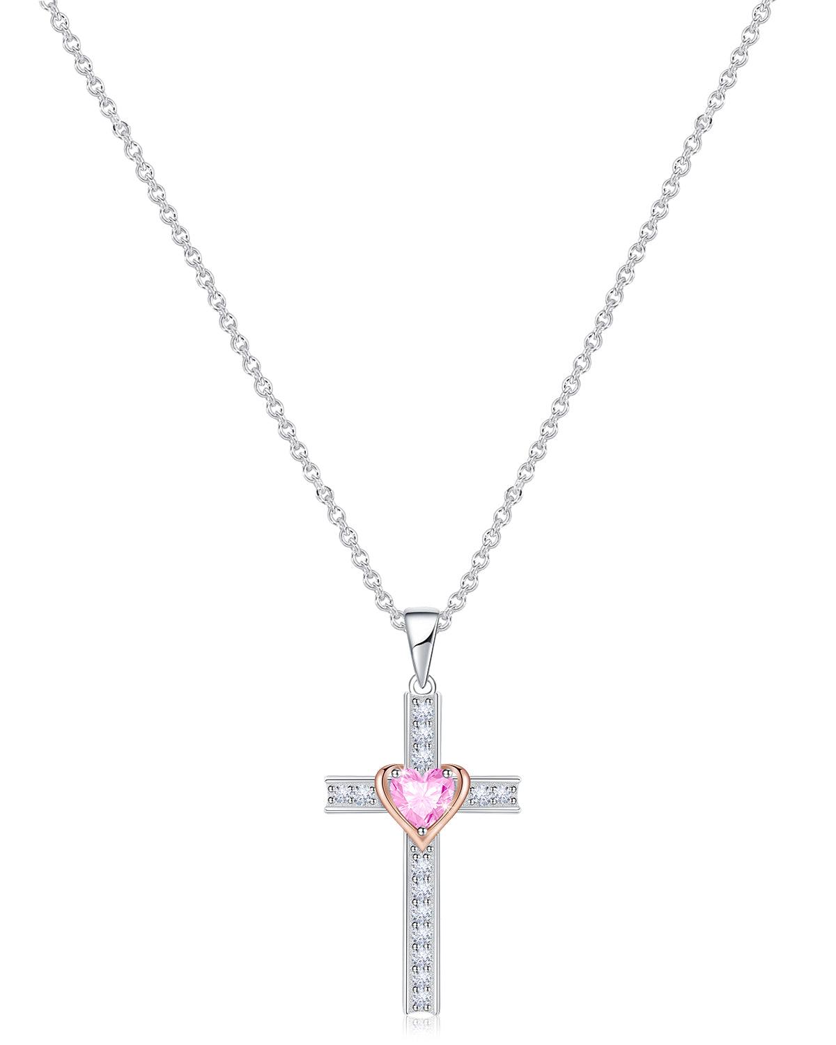birthstone cross necklace